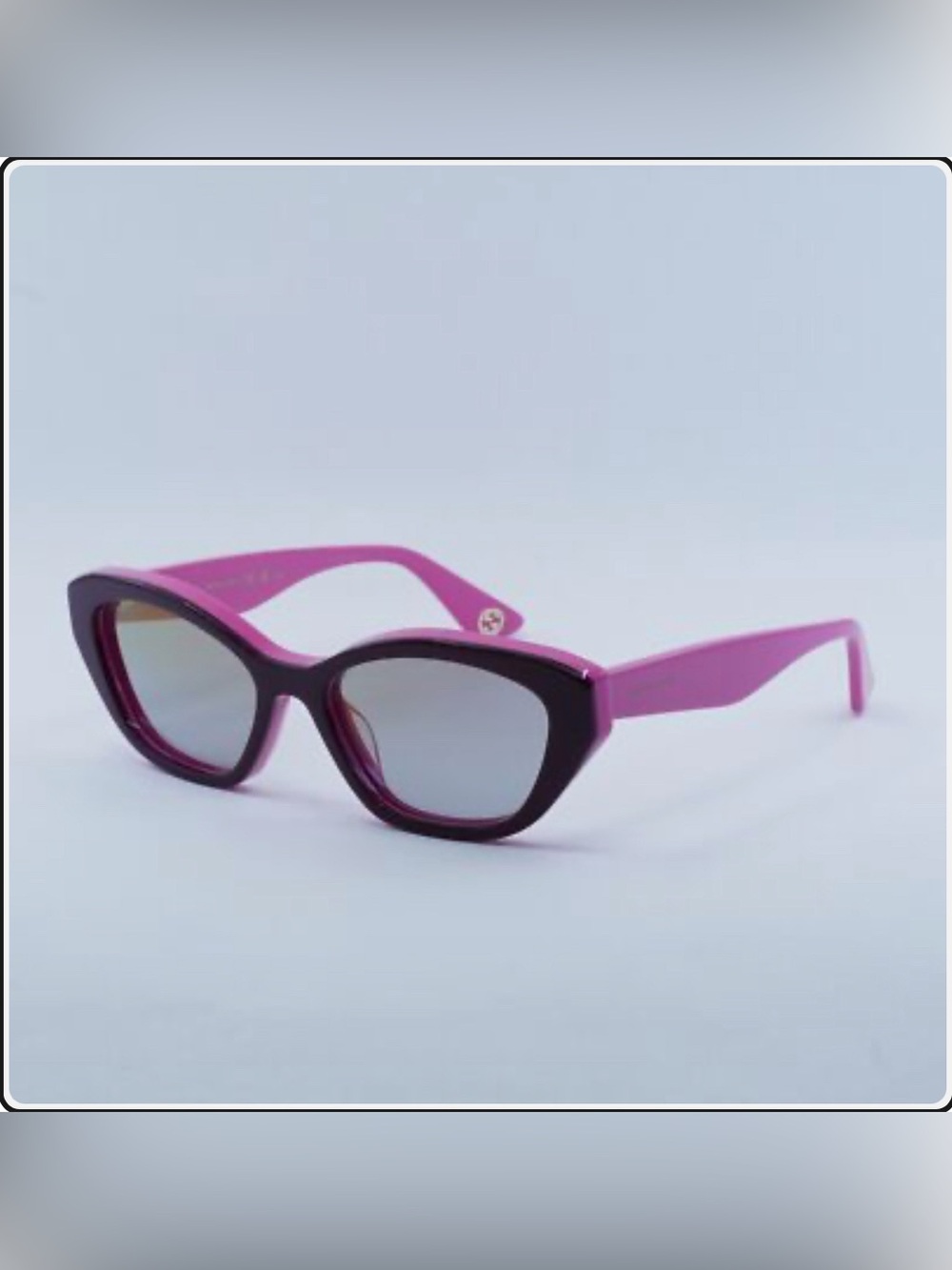GUCCI GG1638S 003 🆕 Burgundy/Fuchsia Colorblock Cat Eye Sunglasses.MSRP:$525